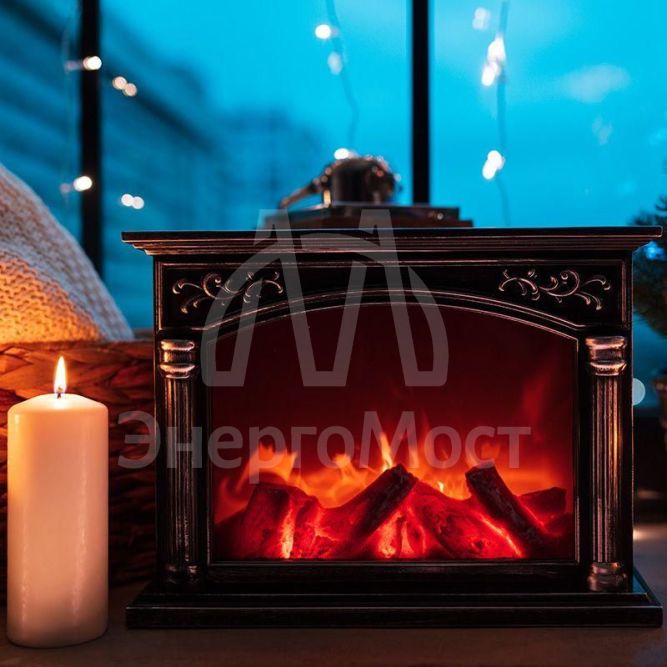 Камин светодиодный &amp;quot;Классика&amp;quot; с эффектом живого огня 33х12х24см батарейки 3хС (не в комплекте) NEON-NIGHT 511-030
