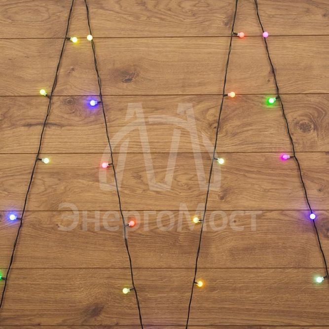 Гирлянда &amp;quot;LED-Шарики&amp;quot; 5м d=15мм 30LED RGB темно-зел. провод 3.6Вт 220В IP20 NEON-NIGHT 303-539