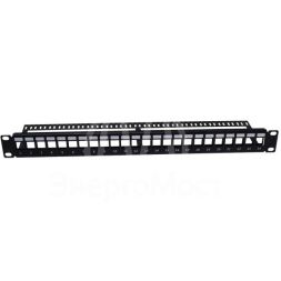 Патч-панель наборная 1U 24 порта с задним кабельным организатором TOKOV ELECTRIC TKE-PPFK-5E-1U-24P-UTP-CO