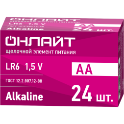Элемент питания алкалиновый 90 635 OBT-ALK-LR6-BOX24 (бокс 24шт) ОНЛАЙТ 90635