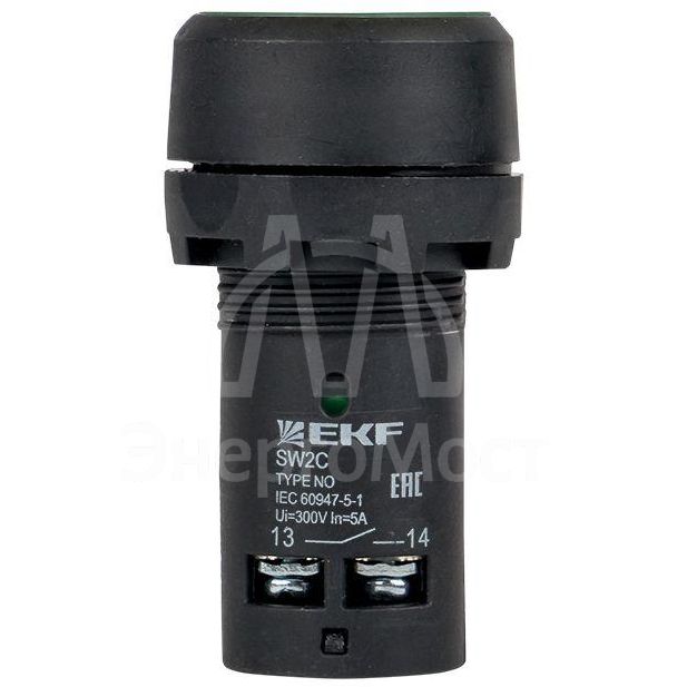 Кнопка SW2C-11 с фиксацией зел. NO+NC PROxima EKF sw2c-11f-g