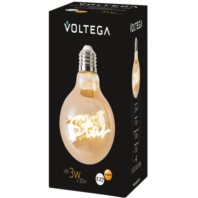 Лампа светодиодная филаментная Loft 271 G80 3Вт 2400К E27 Voltega 8583