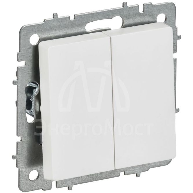 Выключатель проходной 2-кл. СП BRITE ВС10-2-6-БрАБ 10А механизм арктич. бел. IEK BR-V22-0-10-K91