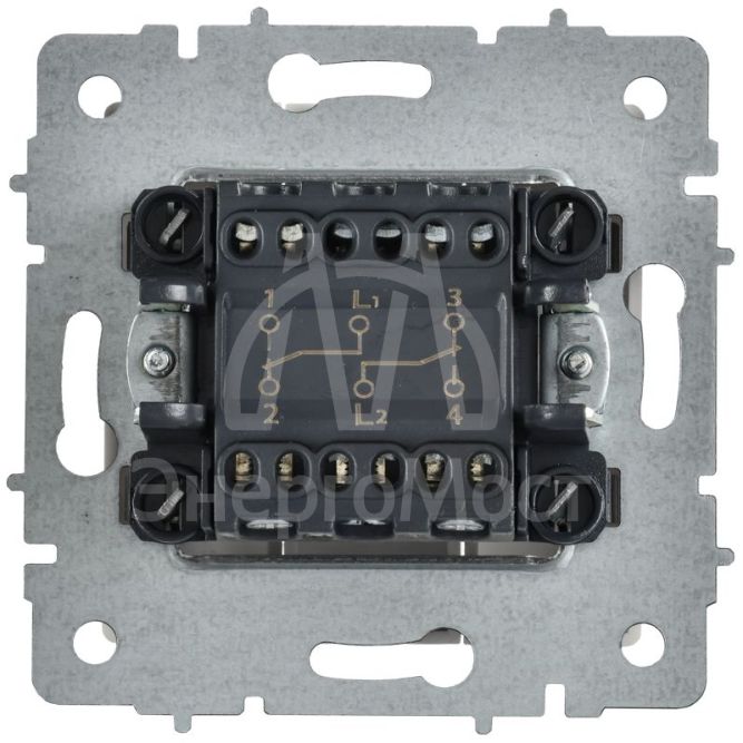 Выключатель проходной 2-кл. СП BRITE ВС10-2-6-БрАБ 10А механизм арктич. бел. IEK BR-V22-0-10-K91