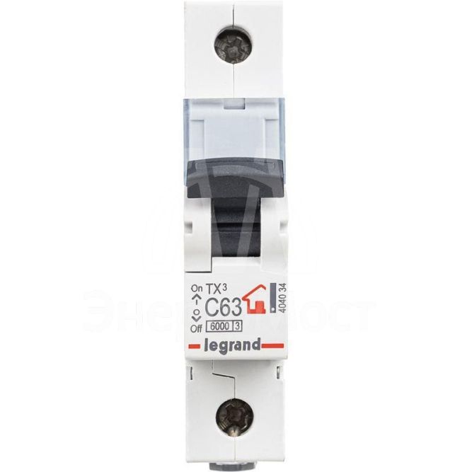 Выключатель автоматический модульный 1п C 63А 6кА TX3 6000 1мод. 230/400В Leg 404034