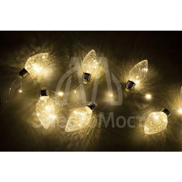 Гирлянда &amp;quot;Ягоды&amp;quot; LDM50WW-BO-BS 50LED 1.5м IP20 0.6Вт 3 ААА батарейки разноцв. SHLights 4690601047441