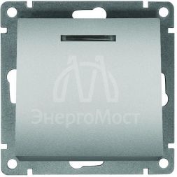 Выключатель 1-кл. СП Афина 10А IP20 с подсветкой механизм серебр. Universal A0121-S