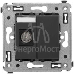 Розетка телевизионная одиночная TV 1-м СП Avanti &amp;quot;Черный матовый&amp;quot; DKC 4412503