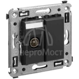 Розетка телевизионная одиночная TV 1-м СП Avanti &amp;quot;Черный матовый&amp;quot; DKC 4412503