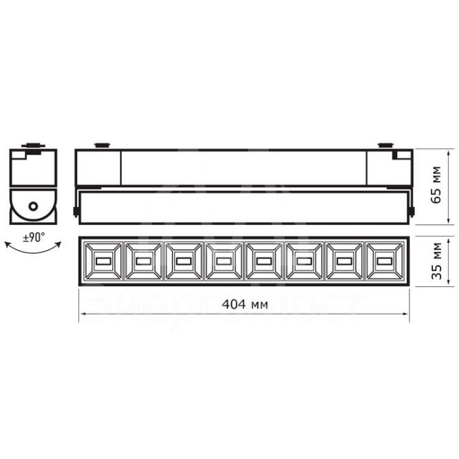 Светильник трековый PTR 2130R 30Вт 4000К 60град. BL черн. 400мм IP40 JazzWay 5031609