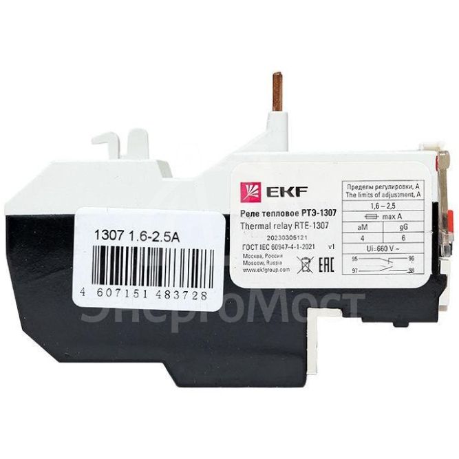 Реле тепл. РТЭ 1307 1.6-2.5А EKF rel-1307-1.6-2.5