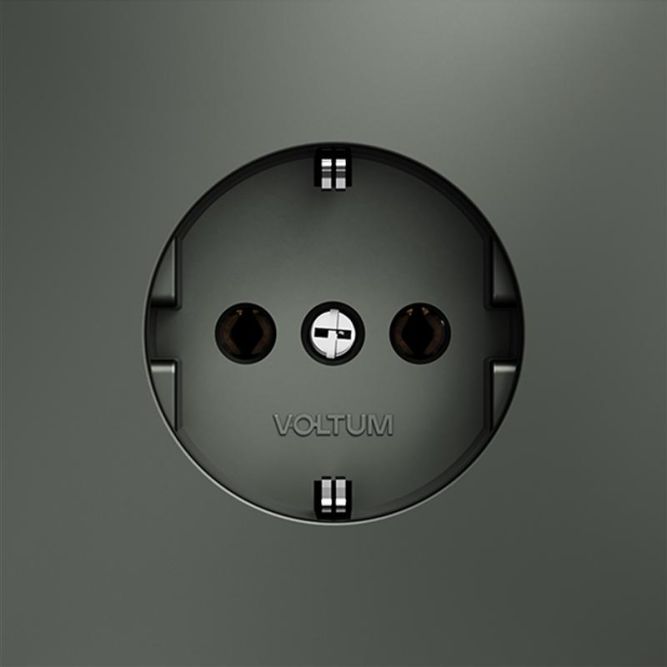 Розетка 1-м СП S70 16А с заземл. механизм титан Voltum VLS040106