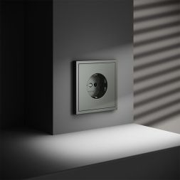 Розетка 1-м СП S70 16А с заземл. механизм титан Voltum VLS040106