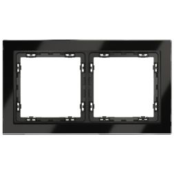 Рамка 2-м S70 стеклян. черн. Voltum VLS110208