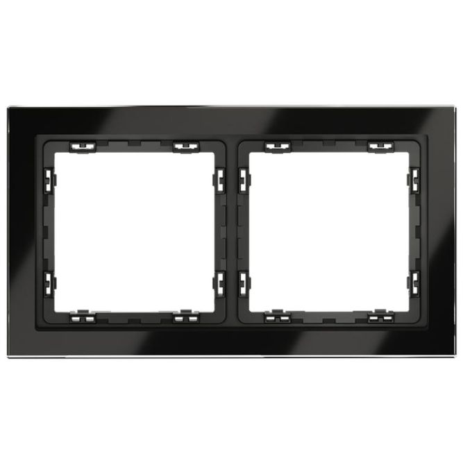 Рамка 2-м S70 стеклян. черн. Voltum VLS110208