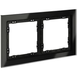 Рамка 2-м S70 стеклян. черн. Voltum VLS110208