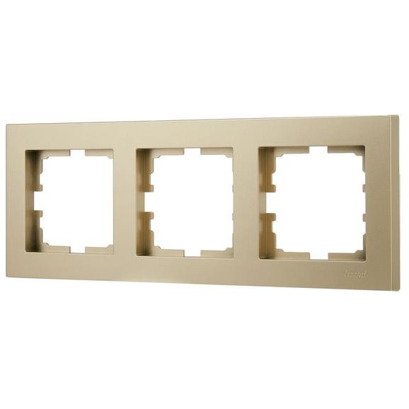 Рамка 3-м VESNA горизонт. без вставки зол. LEZARD 742-3600-148