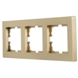 Рамка 3-м VESNA горизонт. без вставки зол. LEZARD 742-3600-148