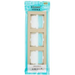 Рамка 3-м VESNA горизонт. без вставки зол. LEZARD 742-3600-148