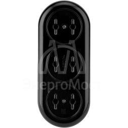 Колодка 3 гнезда карболитовая б/з 16А черн. Rexant 11-8979