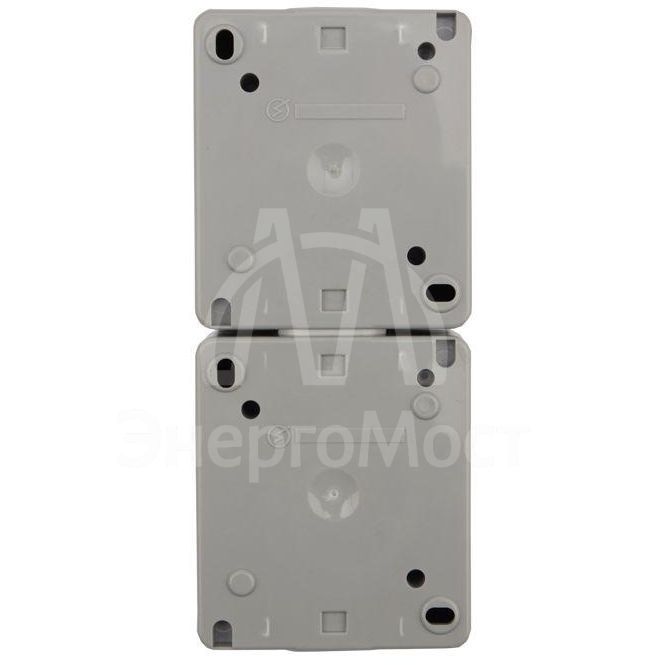 Блок ОП 2 розетки вертик. INDUSTRIAL с заземл. IP54 сер. Kranz KR-78-0615