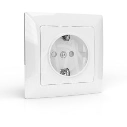 Розетка 1-м СП AVA 16А IP20 с заземл. защ. шторки в сборе бел. TOKOV LIGHT TKL-AV-R1FZSF-C01