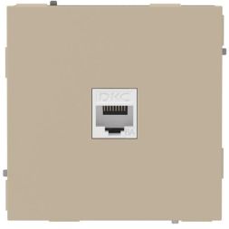 Розетка компьютерная 1-м KANT RJ45 кат.6A без шторки ванильн. марципан DKC 7015673