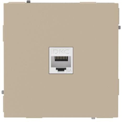 Розетка компьютерная 1-м KANT RJ45 кат.6A без шторки ванильн. марципан DKC 7015673