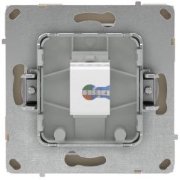 Розетка компьютерная 1-м KANT RJ45 кат.6A без шторки ванильн. марципан DKC 7015673