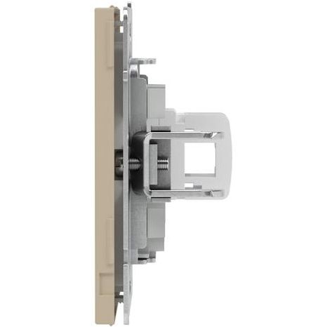 Розетка компьютерная 1-м KANT RJ45 кат.6A без шторки ванильн. марципан DKC 7015673