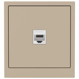 Розетка компьютерная 1-м KANT RJ45 кат.6A без шторки ванильн. марципан DKC 7015673