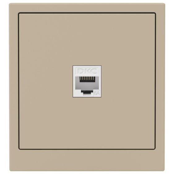 Розетка компьютерная 1-м KANT RJ45 кат.6A без шторки ванильн. марципан DKC 7015673