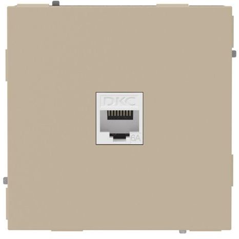 Розетка компьютерная 1-м KANT RJ45 кат.6A без шторки ванильн. марципан DKC 7015673