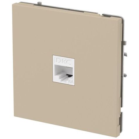 Розетка компьютерная 1-м KANT RJ45 кат.6A без шторки ванильн. марципан DKC 7015673
