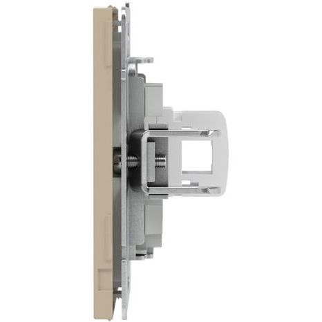 Розетка компьютерная 1-м KANT RJ45 кат.6A без шторки ванильн. марципан DKC 7015673