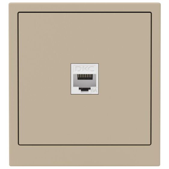 Розетка компьютерная 1-м KANT RJ45 кат.6A без шторки ванильн. марципан DKC 7015673