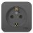 Розетка 1-м ОП BLANCA (КОМПАКТ) 16А 250В без. шторок с заземл. изол. пласт. антрацит SchE BLNRA110116