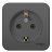 Розетка 1-м ОП BLANCA (КОМПАКТ) 16А 250В без. шторок с заземл. изол. пласт. антрацит SchE BLNRA110116