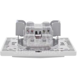 Розетка 1-м СП Минск 16А защ. шторки с заземл. бел. Basic EKF ERR16-028-100