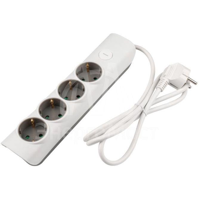Удлинитель 4х5м с заземл. с выкл. бел. ET-04-500W (4х5.0) JAZZway 5051836