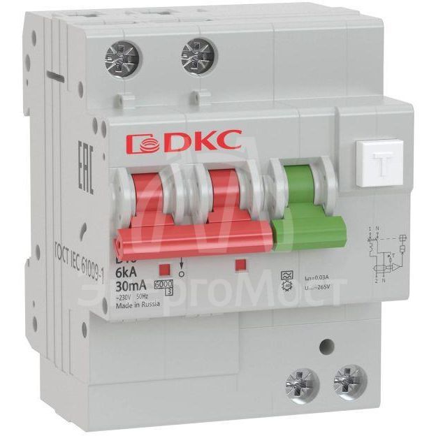 Выключатель автоматический дифференциального тока с защитой от сверхтоков YON MDV63-22C25-A 2п 30мА DKC MDV63-22C25-A