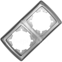 Рамка 2-м Маргарита горизонт. серебр. UNIversal МР002Г-S