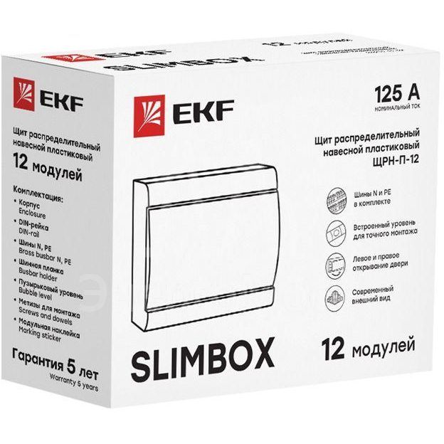Щит ЩРН-П-12 &amp;quot;SlimBox&amp;quot; IP41 бел. дверца PROxima EKF sb-n-12w
