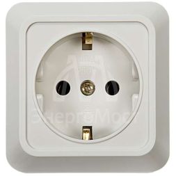 Розетка 1-м BOLLETO с заземл. накл. 7028 бел. ASD / IN HOME 4680005959792