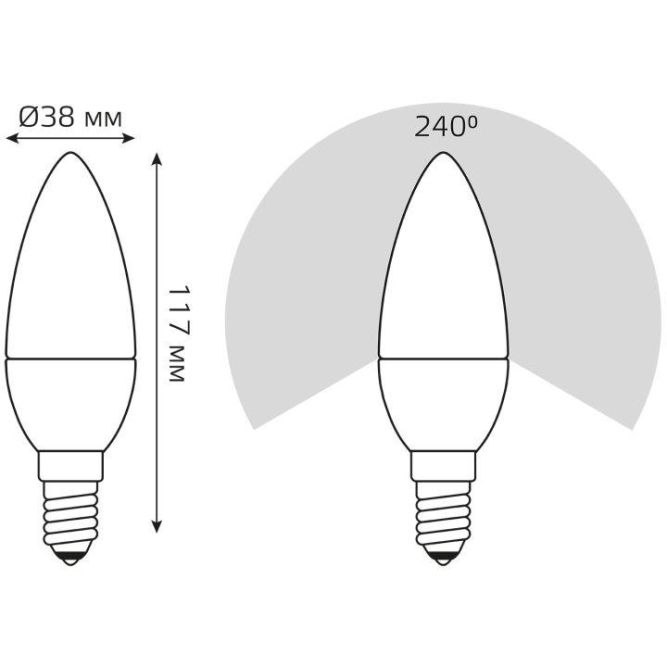 Лампа светодиодная Elementary Свеча 12Вт E14 4100К Gauss 33122