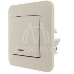 Механизм выключателя 1-кл. 1п СП Karina 10А IP20 с подсветкой крем. LEZARD 707-0388-111