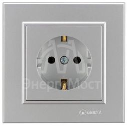 Розетка 1-м СП Karea 16А IP20 с/з сереб. Makel 56065028