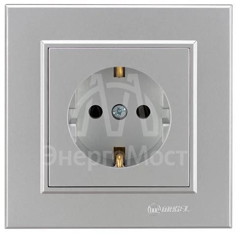 Розетка 1-м СП Karea 16А IP20 с/з сереб. Makel 56065028