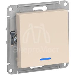 Механизм выключателя 1-кл. СП AtlasDesign 10А IP20 (сх. 1а) 10AX с подсветкой беж. SchE ATN000213