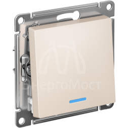 Механизм выключателя 1-кл. СП AtlasDesign 10А IP20 (сх. 1а) 10AX с подсветкой беж. SchE ATN000213